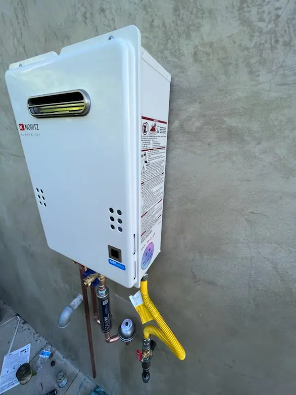 Tankless water heater installation for Featherock homes